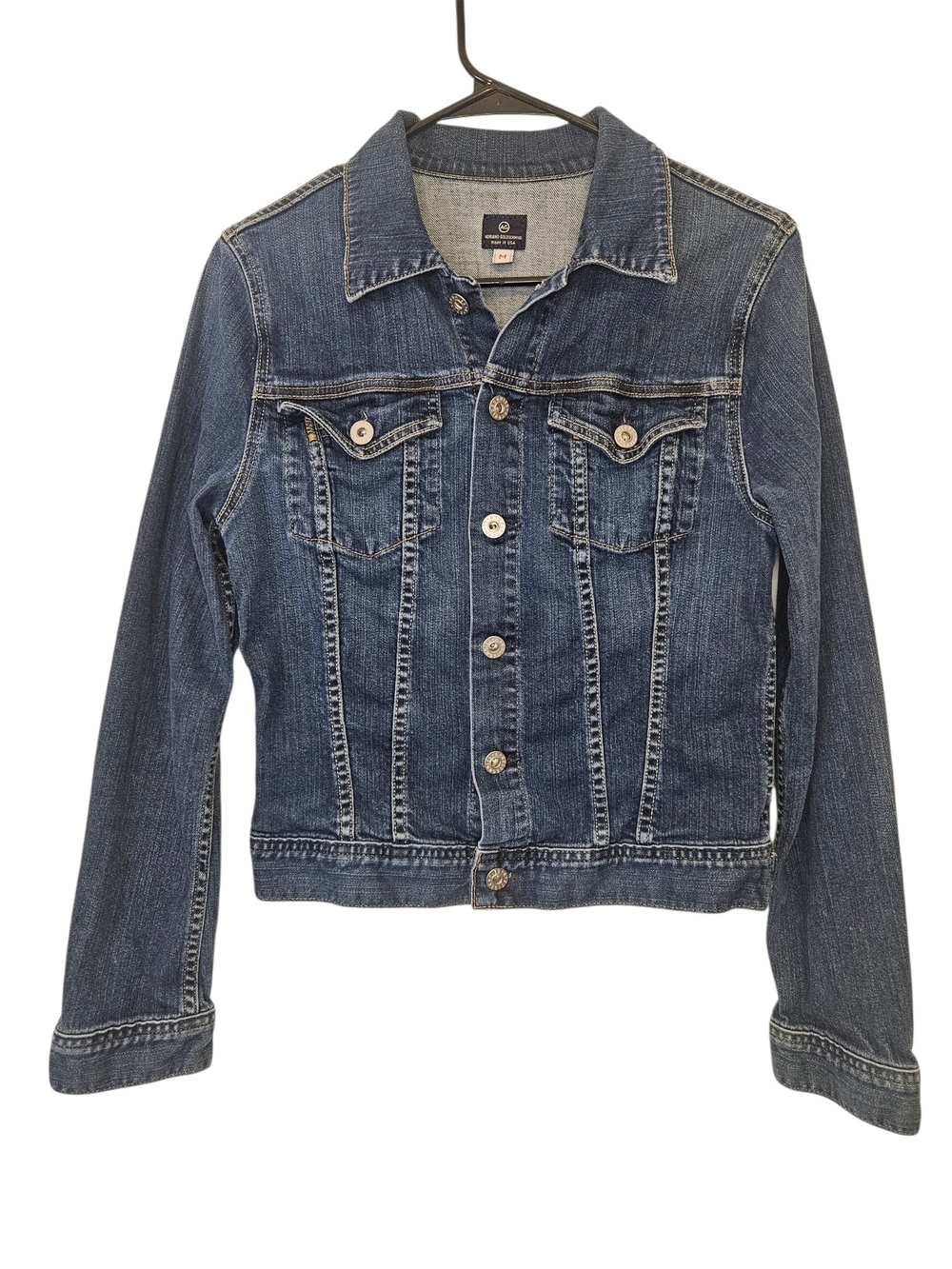 Ag Adriano Goldschmied Medium Wash Blue Denim Trucker Jacket
